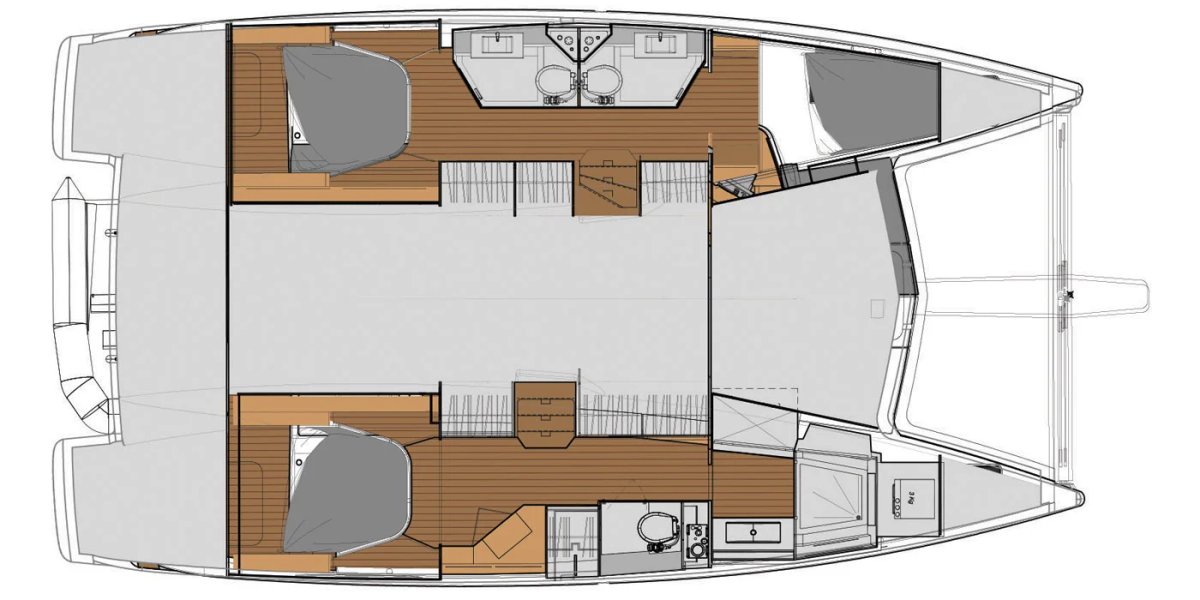 Fountaine Pajot Lucia 40 stern view in marina