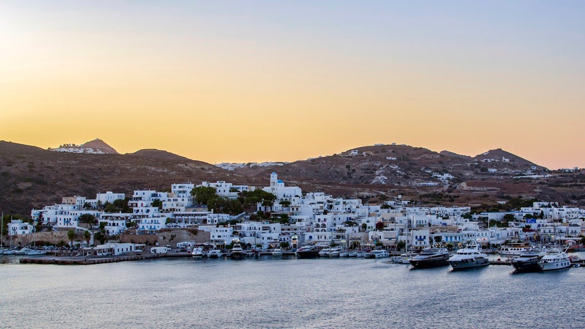 Sailing yachts berthed in a Mediterranean marina