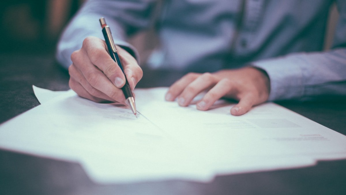 Signing yacht purchase documents